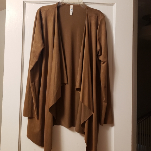 Open Front Cardigan Jacket Tan